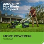 Greenworks 60V 21" Brushless (Self-Propelled) Cordless Lawn Mower, 2 x 4.0Ah Batteries (3/4 Acre, Rapid Charger, 4-in-1, LED Lights, IPX4) - Image 5