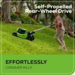 Greenworks 60V 21" Brushless (Self-Propelled) Cordless Lawn Mower, 2 x 4.0Ah Batteries (3/4 Acre, Rapid Charger, 4-in-1, LED Lights, IPX4) - Image 6