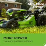 Greenworks 60V 21" Brushless (Self-Propelled) Cordless Lawn Mower, 2 x 4.0Ah Batteries (3/4 Acre, Rapid Charger, 4-in-1, LED Lights, IPX4) - Image 7