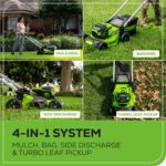 Greenworks 60V 21" Brushless (Self-Propelled) Cordless Lawn Mower, 2 x 4.0Ah Batteries (3/4 Acre, Rapid Charger, 4-in-1, LED Lights, IPX4) - Image 11