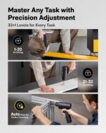 HOTO 16V Brushless Power Drill, 50 N·m High Torque with Smart Display, Auto Mode and LED Light, 10 Bits, 5 Drill Bits, 3/8” Keyless Chuck, Two Working Modes, Perfect for Home Repairs and Projects - Image 4