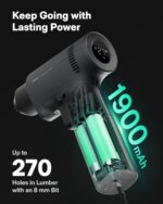 HOTO 16V Brushless Power Drill, 50 N·m High Torque with Smart Display, Auto Mode and LED Light, 10 Bits, 5 Drill Bits, 3/8” Keyless Chuck, Two Working Modes, Perfect for Home Repairs and Projects - Image 8