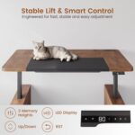 SEDETA 63" Executive Standing Desk with Storage, Executive Height Adjustable Desk with Power Outlets, Large Computer Office Desk with Privacy Panel for Home Office, Warm Golden Brown - Image 5