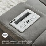 Signature Design by Ashley Next-Gen DuraPella Modern Faux Leather Power Reclining Sofa with Adjustable Headrest, Gray - Image 6