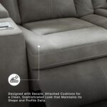 Signature Design by Ashley Next-Gen DuraPella Modern Faux Leather Power Reclining Sofa with Adjustable Headrest, Gray - Image 8