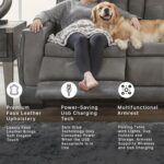 Signature Design by Ashley Next-Gen DuraPella Modern Faux Leather Power Reclining Sofa with Adjustable Headrest, Gray - Image 10