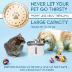 Veken Innovation Award Winner 95oz/2.8L Pet Fountain, Automatic Cat Water Fountain Dog Water Dispenser with Replacement Filters for Cats, Dogs, Multiple Pets (Grey, Plastic) - Image 4
