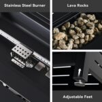 Aoxun 41 Inch Propane Fire Pit–50,000 BTU Gas Fire Pit Table with Removable Lid & Lava Rocks, Rectangle Firepit Table for Outside, Patio, Deck, Backyard, Black - Image 5