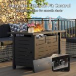 Aoxun 41 Inch Propane Fire Pit–50,000 BTU Gas Fire Pit Table with Removable Lid & Lava Rocks, Rectangle Firepit Table for Outside, Patio, Deck, Backyard, Black - Image 6