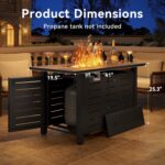 Aoxun 41 Inch Propane Fire Pit–50,000 BTU Gas Fire Pit Table with Removable Lid & Lava Rocks, Rectangle Firepit Table for Outside, Patio, Deck, Backyard, Black - Image 8