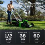 Greenworks 80V 21" Cordless Push Lawn Mower – Brushless Motor, LED Lights, 4.0Ah Battery & Rapid Charger (75+ Compatible Tools) - Image 4