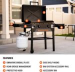 Blackstone 2287 Original 28” Omnivore Griddle with X-Braced Hood, Powder Coated Steel, Black - Image 3