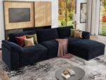 EASE MOOSE Blue Sectional Modular Sofa,FSC Certified Oversized L Shape Sectional Couch Wide Deep seat Sectional Sofa, Removable Cover - Image 5