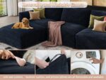 EASE MOOSE Blue Sectional Modular Sofa,FSC Certified Oversized L Shape Sectional Couch Wide Deep seat Sectional Sofa, Removable Cover - Image 7