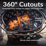 Sunnydaze Crossweave Outdoor Fire Pit - Wood-Burning Fire Pit for Outside with Spark Screen, Poker and Round Cover - 36-Inch - Bronze - Image 5