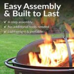 Sunnydaze Crossweave Outdoor Fire Pit - Wood-Burning Fire Pit for Outside with Spark Screen, Poker and Round Cover - 36-Inch - Bronze - Image 6