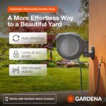 GARDENA Retractable Garden Hose Reel - 100 Feet - Auto Retract Hose Reel with 180° Swivel Wall Mount - Heavy Duty - Integrated Spray Nozzle - 08055 - Image 3