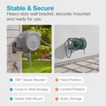 GARDENA Retractable Garden Hose Reel - 100 Feet - Auto Retract Hose Reel with 180° Swivel Wall Mount - Heavy Duty - Integrated Spray Nozzle - 08055 - Image 4