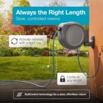 GARDENA Retractable Garden Hose Reel - 100 Feet - Auto Retract Hose Reel with 180° Swivel Wall Mount - Heavy Duty - Integrated Spray Nozzle - 08055 - Image 5