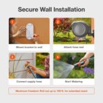 GARDENA Retractable Garden Hose Reel - 100 Feet - Auto Retract Hose Reel with 180° Swivel Wall Mount - Heavy Duty - Integrated Spray Nozzle - 08055 - Image 8