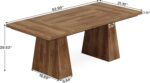 Tribesigns 63-Inch Executive Desk, Large Office Computer Desk with Double Pedestal, Modern Simple Workstations Writing Table Conference Table Business Furniture for Home Office, Light Brown - Image 3