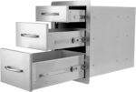 Stanbroil Outdoor Kitchen Drawers Stainless Steel - 15W x 21.5H x 23D Inch, Triple Access Drawer Flush Mount for Outdoor Kitchen or BBQ Island - Image 3