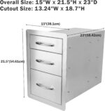 Stanbroil Outdoor Kitchen Drawers Stainless Steel - 15W x 21.5H x 23D Inch, Triple Access Drawer Flush Mount for Outdoor Kitchen or BBQ Island - Image 4