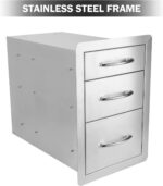 Stanbroil Outdoor Kitchen Drawers Stainless Steel - 15W x 21.5H x 23D Inch, Triple Access Drawer Flush Mount for Outdoor Kitchen or BBQ Island - Image 5