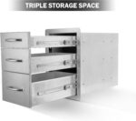 Stanbroil Outdoor Kitchen Drawers Stainless Steel - 15W x 21.5H x 23D Inch, Triple Access Drawer Flush Mount for Outdoor Kitchen or BBQ Island - Image 7