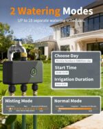 Diivoo 3 Zone WiFi Water Timer with Brass Inlet, Smart Sprinkler Hose Timer 3 Outlets Compatible with Alexa/Google Assistant, 18 Irrigation Plans, Rain Delay & Mist Mode for Garden Lawns (2.4GHz Only) - Image 3