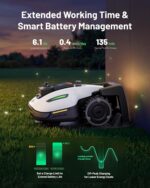 (2026 Upgrade) Mammotion YUKA mini 2 1000H Robotic Lawn Mower, for 0.25 Acre, 360° LiDAR + AI Vision, 45% Slope, DropMow, Smart Battery Management,Cutting Heights 2.0"-3.5" - Image 8