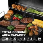 Royal Gourmet CC1830 28 Inch Barrel Charcoal Grill with Warming Rack, Outdoor BBQ Grill with 626 Sq. In. Grilling Space for Backyard, Patio and Parties, Black - Image 5