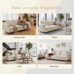 GRUSIGN 3 Seater Couch, 83" Comfy Corduroy Sofa with Deep Seat, Modern Sofa Couch for Living Room, Office, Bedroom, Apartment (Pillows not Included) - Image 5