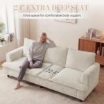 GRUSIGN 3 Seater Couch, 83" Comfy Corduroy Sofa with Deep Seat, Modern Sofa Couch for Living Room, Office, Bedroom, Apartment (Pillows not Included) - Image 8