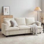 GRUSIGN 3 Seater Couch, 83" Comfy Corduroy Sofa with Deep Seat, Modern Sofa Couch for Living Room, Office, Bedroom, Apartment (Pillows not Included) - Image 9