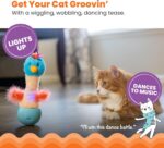 Catstages Electronic Dancing Ostrich Interactive Cat Toy, Wobbles and Plays Music, Battery Powered, Plush, Blue - Image 3