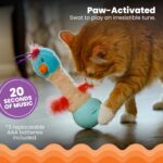 Catstages Electronic Dancing Ostrich Interactive Cat Toy, Wobbles and Plays Music, Battery Powered, Plush, Blue - Image 4