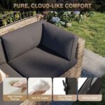 Aoxun Patio Furniture Sets, 7-Piece Outdoor Furniture with Thick Cushions, Wicker Conversation Set Sectional Sofa for Backyard, Poolside, Garden - Image 4