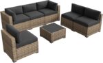 Aoxun Patio Furniture Sets, 7-Piece Outdoor Furniture with Thick Cushions, Wicker Conversation Set Sectional Sofa for Backyard, Poolside, Garden - Image 9