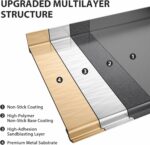 Utheer 23" x 16" Cast Iron Griddle for Gas Grill and Stove Top, Universal Flat Top Griddle with Pre-Seasoned Nonstick Coating, X-Shaped Reinforced Ridges, Perfect for Healthy Cooking, Parties, Camping - Image 4