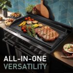 Utheer 23" x 16" Cast Iron Griddle for Gas Grill and Stove Top, Universal Flat Top Griddle with Pre-Seasoned Nonstick Coating, X-Shaped Reinforced Ridges, Perfect for Healthy Cooking, Parties, Camping - Image 7