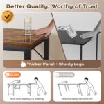 Huuger 63 Inch L Shaped Desk with Power Outlets and USB-C Port, 0.95 Inch Thicker Desktop, Reversible Computer Desk, Larger Office Corner Gaming Desk, Metal Frame, for Home Office, Study, Rustic Brown - Image 8
