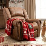 CANMOV Leather Recliner Chair, Classic and Traditional Manual Recliner Chair with Comfortable Arms and Back Single Sofa for Living Room, Nut Brown - Image 4