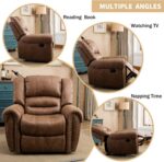 CANMOV Leather Recliner Chair, Classic and Traditional Manual Recliner Chair with Comfortable Arms and Back Single Sofa for Living Room, Nut Brown - Image 9
