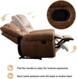 CANMOV Leather Recliner Chair, Classic and Traditional Manual Recliner Chair with Comfortable Arms and Back Single Sofa for Living Room, Nut Brown - Image 10