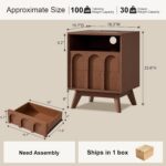 Oak&Sparrow Nightstands Set of 2, Mid Century Modern Arched Bedside Table with Charging Station, 2 Drawer Wood End Table for Bedroom, Walnut - Image 3