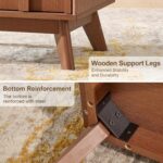 Oak&Sparrow Nightstands Set of 2, Mid Century Modern Arched Bedside Table with Charging Station, 2 Drawer Wood End Table for Bedroom, Walnut - Image 8