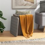 Tangkula 11.5 Gallon Water-proof Deck Box, Outdoor Patio Storage Box w/Removable Lid &, Faux Rattan Storage Container Side Table, All Weather Patio Furniture Extra Seat for Poolside (Brown) - Image 10