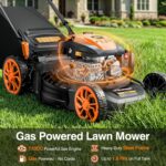 21” Self-Propelled Lawn Mower Gas, 170CC 4-in-1 Mulch/Rear Bag/Side Discharge/Rear Discharge, Walk-Behind Gas Lawnmower with 7-Position Cutting Height, Foldable Gas Powered Lawn Mowers for Yard Garden - Image 3
