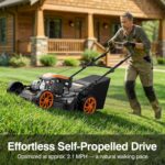21” Self-Propelled Lawn Mower Gas, 170CC 4-in-1 Mulch/Rear Bag/Side Discharge/Rear Discharge, Walk-Behind Gas Lawnmower with 7-Position Cutting Height, Foldable Gas Powered Lawn Mowers for Yard Garden - Image 4